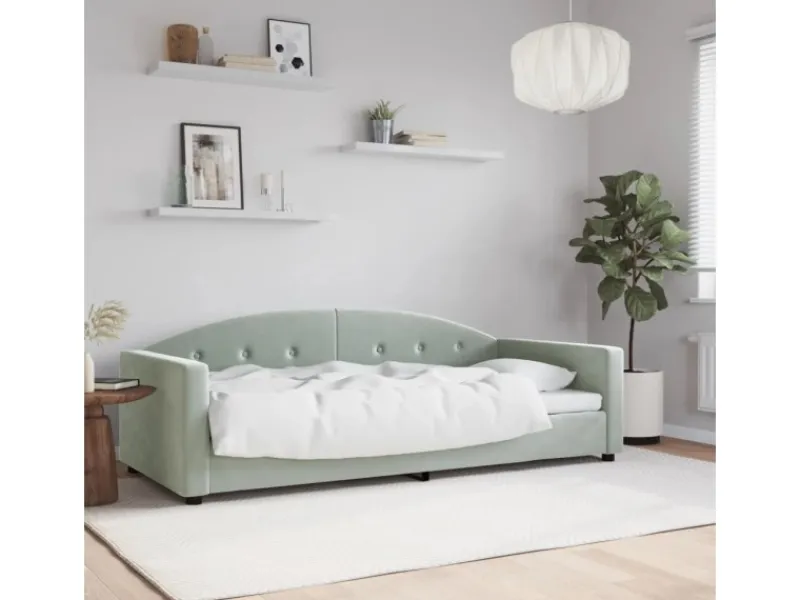 vidaXL Tagesbett Hellgrau 90x200 cm Samt1851818