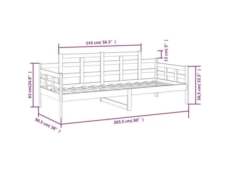Betten^vidaXL Tagesbett Massivholz Kiefer 90x200 cm1279843