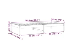 Betten^vidaXL Tagesbett 90x200 cm Massivholz Kiefer1279927