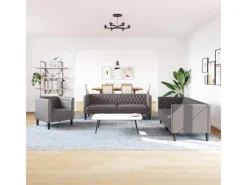 Sofas^vidaXL 3-Tlg Chesterfield-Sofa-Set Kunstleder 3209270