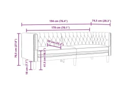 Sofas^vidaXL 3-Tlg Chesterfield-Sofa-Set Kunstleder 3209270
