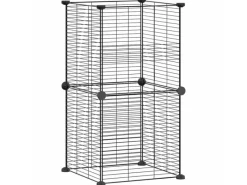 vidaXL 8-Tlg Haustierkäfig Schwarz 35x35 cm Stahl Modell 6
