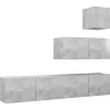 TV-Wände^vidaXL 4-tlg. TV-Schrank-Set Betongrau Holzwerkstoff Modell 25