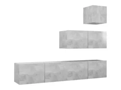 TV-Wände^vidaXL 4-tlg. TV-Schrank-Set Betongrau Holzwerkstoff Modell 25
