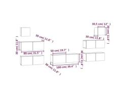 TV-Wände^vidaXL 7-tlg. TV-Schrank-Set Betongrau Holzwerkstoff Modell 12