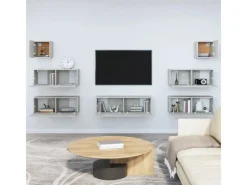 TV-Wände^vidaXL 7-tlg. TV-Schrank-Set Betongrau Holzwerkstoff Modell 12