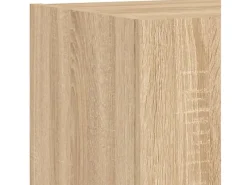 vidaXL 3-tlg. TV-Wohnwand mit LED-Leuchten Sonoma-Eiche