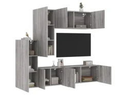 vidaXL 5-Tlg Wohnwand Grau Sonoma Holzwerkstoff 3216494