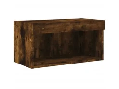 vidaXL 6-Tlg Wohnwand mit LED-Beleuchtung Räuchereiche Holzwerkstoff 3216619