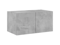 TV-Wände^vidaXL 4-tlg. Wohnwand mit LED-Beleuchtung Betongrau Holzwerkstoff Modell 5