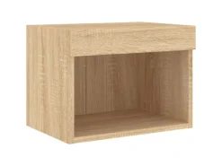 TV-Wände^vidaXL 5-tlg. Wohnwand mit LED-Beleuchtung Sonoma-Eiche Holzwerkstoff Modell 2