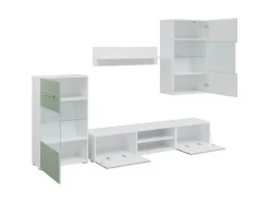 vidaXL 5-Tlg Wohnwand mit LED-Beleuchtung Holzwerkstoff 3324232