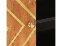 vidaXL TV-Schrank Braun und Schwarz 80x31,5x46 cm Massivholz Mango