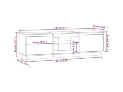 Wohnwände|TV-Wände^vidaXL TV-Schrank Grau 140x35x40 cm Massivholz Kiefür