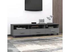 Wohnwände|TV-Wände^vidaXL TV-Schrank HAMAR Dunkelgrau 158x40x40 cm Massivholz Kiefür