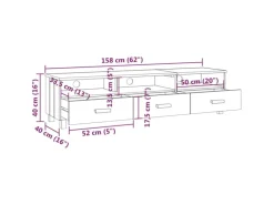 Wohnwände|TV-Wände^vidaXL TV-Schrank HAMAR Honigbraun 158x40x40 cm Massivholz Kiefür