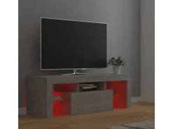Wohnwände|TV-Wände^vidaXL TV-Schrank mit LED-Beleuchtung Betongrau 120x35x40 cm Modell 2