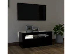 Wohnwände|TV-Wände^vidaXL TV-Schrank mit LED-Beleuchtung Schwarz 90x35x40 cm