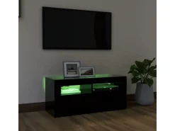 Wohnwände|TV-Wände^vidaXL TV-Schrank mit LED-Beleuchtung Schwarz 90x35x40 cm