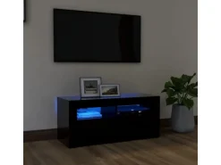 Wohnwände|TV-Wände^vidaXL TV-Schrank mit LED-Beleuchtung Schwarz 90x35x40 cm