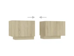 vidaXL TV-Schrank mit LED-Leuchten Sonoma-Eiche 200x35x40 cm