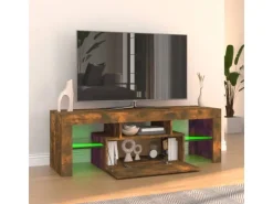 Wohnwände|TV-Wände^vidaXL TV-Schrank mit LED-Leuchten Räuchereiche 120x35x40 cm Modell 4