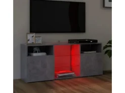 vidaXL TV-Schrank mit LED-Leuchten Betongrau 120x30x50 cm