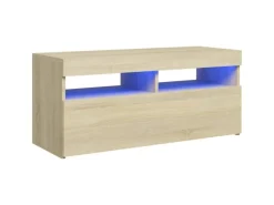 Wohnwände|TV-Wände^vidaXL TV-Schrank mit LED-Leuchten Sonoma-Eiche 90x35x40 cm