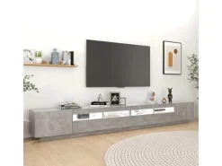 Wohnwände|TV-Wände^vidaXL TV-Schrank mit LED-Leuchten Betongrau 300x35x40 cm