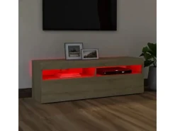 Wohnwände|TV-Wände^vidaXL TV-Schrank mit LED-Leuchten Sonoma-Eiche 120x35x40 cm Modell 4