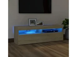 Wohnwände|TV-Wände^vidaXL TV-Schrank mit LED-Leuchten Sonoma-Eiche 120x35x40 cm Modell 4