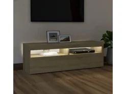 Wohnwände|TV-Wände^vidaXL TV-Schrank mit LED-Leuchten Sonoma-Eiche 120x35x40 cm Modell 4