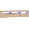 vidaXL TV-Schrank mit LED-Leuchten Sonoma-Eiche 180x35x40 cm 1