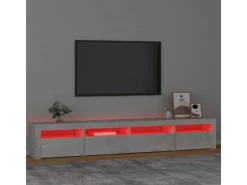 Wohnwände|TV-Wände^vidaXL TV-Schrank mit LED-Leuchten Betongrau 240x35x40 cm 3