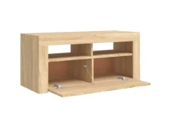 vidaXL TV-Schrank mit LED-Leuchten Sonoma-Eiche 90x35x40 cm Modell 1