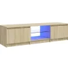 vidaXL TV-Schrank mit LED-Leuchten Sonoma-Eiche 140x40x35,5 cm