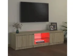 vidaXL TV-Schrank mit LED-Leuchten Sonoma-Eiche 140x40x35,5 cm