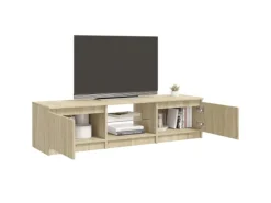 vidaXL TV-Schrank mit LED-Leuchten Sonoma-Eiche 140x40x35,5 cm