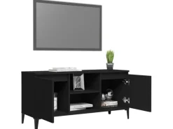 vidaXL TV-Schrank mit Metallbeinen Schwarz 103,5x35x50 cm