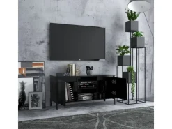 vidaXL TV-Schrank mit Metallbeinen Schwarz 103,5x35x50 cm