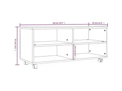 Wohnwände|TV-Wände^vidaXL TV-Schrank mit Rollen Braun Eiche 90x35x35 cm Holzwerkstoff