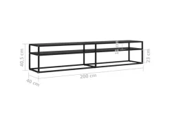 Wohnwände|TV-Wände^vidaXL TV-Schrank Schwarz 200x40x40,5 cm Hartglas