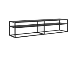 vidaXL TV-Schrank Schwarz 180x40x40,5 cm Hartglas