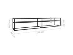 Wohnwände|TV-Wände^vidaXL TV-Schrank Schwarz 220x40x40,5 cm Hartglas