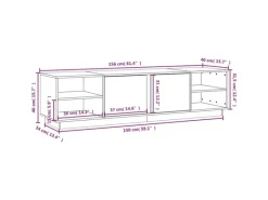 vidaXL TV-Schrank Schwarz 156x40x40 cm Massivholz Kiefür