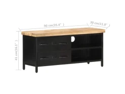 Wohnwände|TV-Wände^vidaXL TV-Schrank 90x30x41 cm Raues Mangoholz