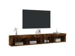 vidaXL TV-Schränke mit LED-Leuchten 2 Stk. Räuchereiche 100x30x30 cm