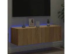 vidaXL TV-Wandschrank mit LED-Leuchten Sonoma-Eiche 100x35x31 cm