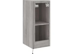 vidaXL TV-Wandschrank mit LED-Leuchten Grau Sonoma 30,5x35x70 cm