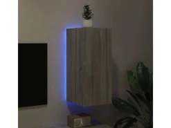 vidaXL TV-Wandschrank mit LED-Leuchten Grau Sonoma 30,5x35x70 cm